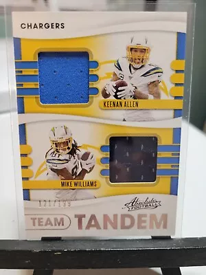 Allen / Williams Team Tandem Dual Relic 121/199 2020 Panini Absolute Football • $20