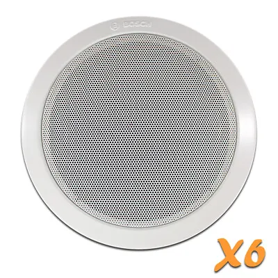 6x Bosch Ceiling Mount White PA Speakers 100v Line Background Music Pack • £110