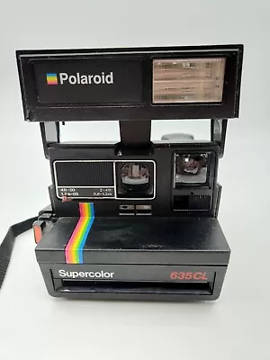 Vintage Polaroid Supercolor 635cl Instant Camera With Strap Tested Works  • $35.04
