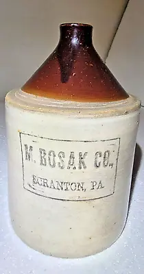 Antique M Bosak Co Scranton Pa Stoneware Jug Whiskey Jug • $85