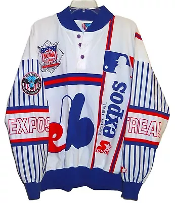 VINTAGE 80's MONTREAL EXPOS MLB STARTER ALL OVER PRINT BASEBALL SHIRT LARGE RARE • $749.99