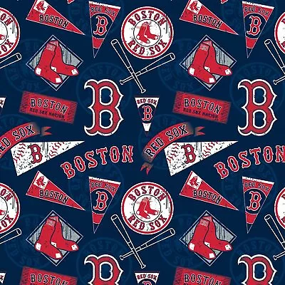 MLB Boston Red Sox 14413-B Cotton Fabric By The Yard • $19.95