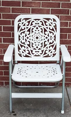 Sun Terrace White Outdoor Lawn Folding Chair-Vintage 1970s Mid Century-Rare • $35.89