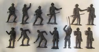 Lot Of 13 Mpc Army Men German Soldiers Playset Figures Dark Gray Vintage Ww2 • $9.99