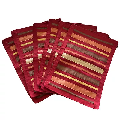 Set Of 6 Rectangular Placemats MAPLE LEAF Fall Colors Better Homes And Gardens • $18.50