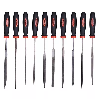 £7.34 • Buy 10Pc NEEDLE FILE SET Deburr Thin Small Large Square Round Tapered Wood Metal Kit