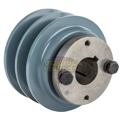 Cast Iron 3.5   Dual Groove Belt B Section 5L Pulley With 1   Sheave Bushing • $49.95