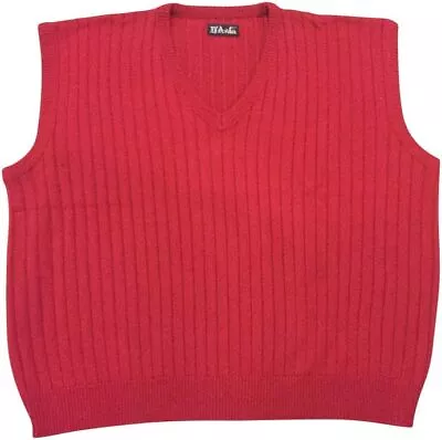 NWT 6X Tall 6XLT Ribbed Red Sweater Vest Big And Tall 100% Acrylic • $39.95