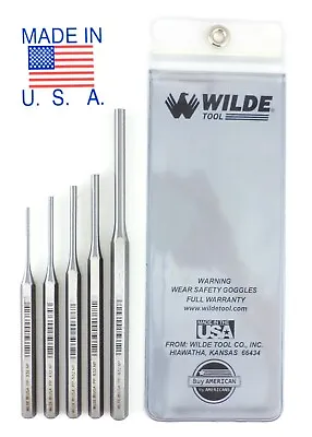 Wilde Tool 5pc Pin Punch Set MADE IN USA 3/32 – 1/4” Inch Professional Quality • $21.19