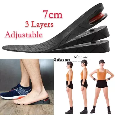 7cm Men Air Cushion Heel Shoe Insole Insert Increase Taller Height Lift 3-Layer. • $8.78