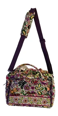 Large Vera Bradley Metropolitan Multi Color 3 Compartment Travel Bag Laptop Tote • $39.95