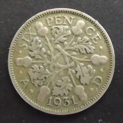 £3.99 • Buy 1931 GEORGE V SILVER SIXPENCE  ( 50% Silver )  British 6d Coin.   668