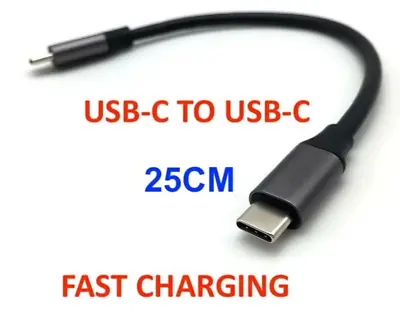 25CM Short Charging & Data Sync USB C To USB-C Cable Black HQ • $11.44