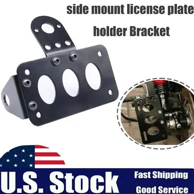 Side Mount Motorcycle License Plate Number Plate Bracket For Harley Bobber US • $17.19