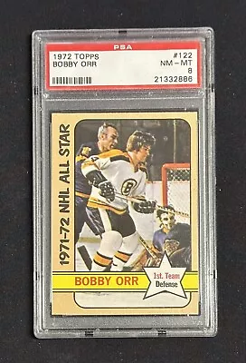 1972-72 Topps Hockey #122 Bobby Orr As Hof Psa 8 Nm Mt Bruins • $55