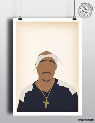 TUPAC SHAKUR - Minimalist Hip Hop Rap Poster Minimal Posteritty Art Print 2pac • £4.50