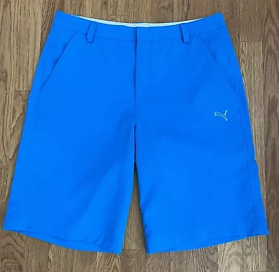 MEN'S Puma Sport Lifestyle Golf Tech Blue Stretch Shorts 562650 ~ Size 34 • $24.80