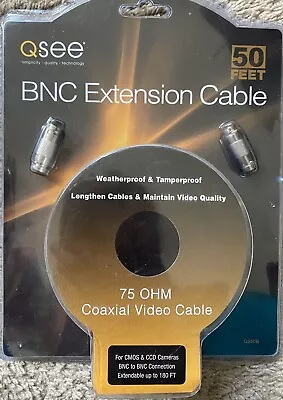 Q-See-BNC Extension Cable-75 OHM Coax Video Cable-50 FT-Weatherproof-BNC To BNC • $23.99