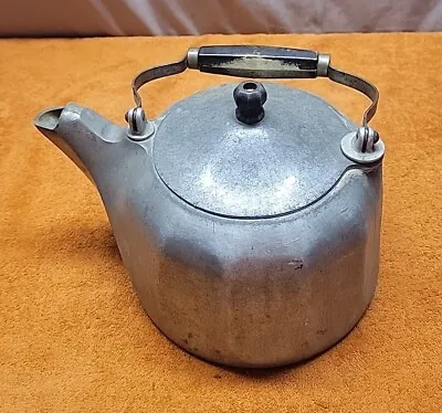 W•Vintage Super Maid Colonial Cook-Ware 5 Qt Cast Aluminum Kettle Wooden Handle • $17.95