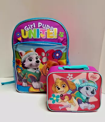 PAW PATROL GIRL PUPS BACKPACK W LUNCH BAG KIDS GIFT SCHOOL BOOKBAG Skye Everest • $19.95