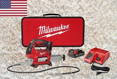 Milwaukee 2646-21CT M18 18V Cordless 2-Speed Grease Gun Kit Battery Charger Bag • $215