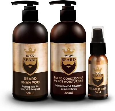 By My Beard Shampoo Oil Conditioner & Moisturiser Mens Gift Set - Vegan • £7.49