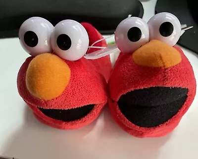 Sesame Street ELMO Sock-Top Puppet Slippers Toddlers SMALL Size 3/4  Fuzzy New • $10.99