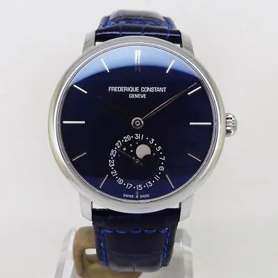 FREDERIQUE CONSTANT Watch FC-705N4S6 Slimline Moon Phase Manufacture Blue 42mm • $1622