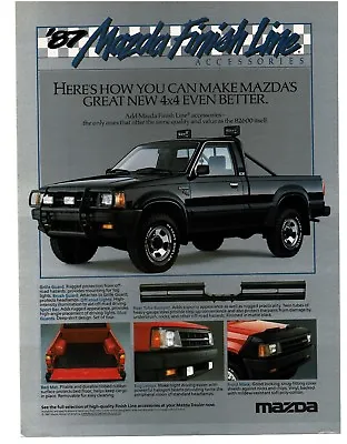 1987 Mazda B2600 4x4  Black Pickup Truck Vintage Ad  • $8.95