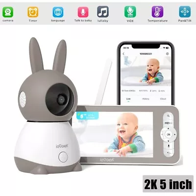 View Details Baby Monitor With Camera Night Vision 5'' IPS Screen Video Baby Monitor Camera • 99.99£