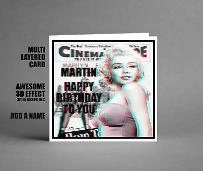 Marilyn Monroe 3D Anaglyph Birthday Card Inc 3D Card Glasses • £4.45