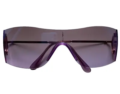 Gianni Versace Medusa Head 1990s Purple Iridescent Shield Sunglasses • $200