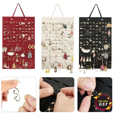 Hanging Jewelry Organizer Bags Necklace Earrings Rings Hanger Storage Bags Stand • $11.35