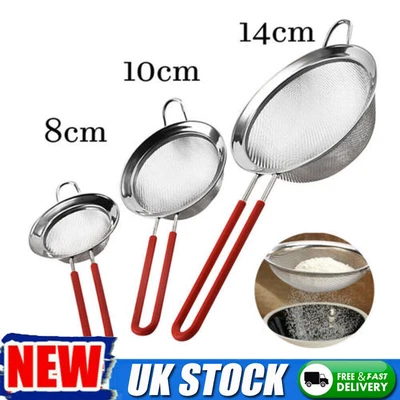 £5.99 • Buy Sieve Strainer Stainless Steel Wire Mesh Flour Food Griddle Hand Kitchen Tools