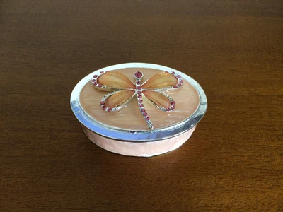 Dragonfly Pink Enamel Trinket Box Jewellery Holder Good Female Mothers Day Gift  • $27.13