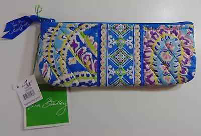 Vera Bradley Capri Blue Brush & Pencil Zip Top Pouch Makeup Bag Retired NWT • $14.99