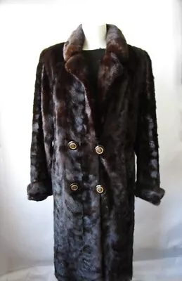 Women's Sz 10  M Dark Ranch Real Mink Fur Coat  Superb CLEARANCE SALE! 💰 • $350