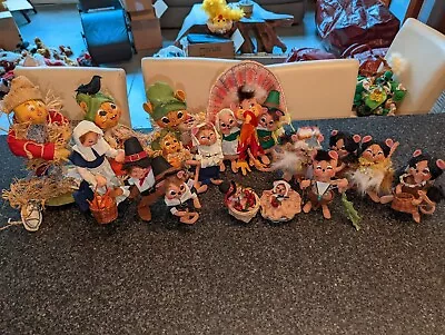 Set Of Approx 15 Annalee Thanksgiving Dolls • $400