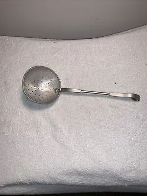 Vintage Aluminum Strainer Ladle With Pan  Hook Large Strainer • $15