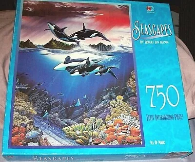 MB Jigsaw Puzzle ~ SEASCAPES Robert Lyn Nelson SEA OF MAGIC Whales Orca ~ 750pc  • $5.95