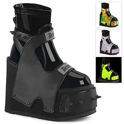 TRANSFORMER-808 - Black Vegan Leather Boots • $245.95