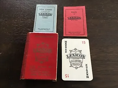 Vintage Waddingtons Lexicon Card Game With 52 Linen Cards And 2 Rule Books • £6.50