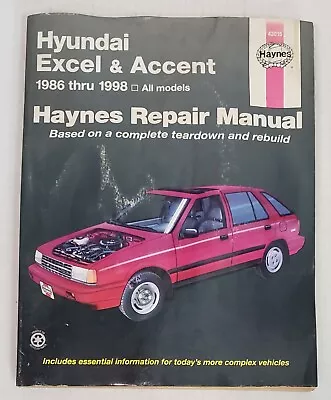 Haynes Repair Manual Hyundai Excel & Accent 1986-1998 All Models Part# 43015 • $7.70