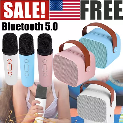 Mini Wireless Mic Bluetooth Small Speaker  Portable Karaoke Machine For Kids NEW • $18.49