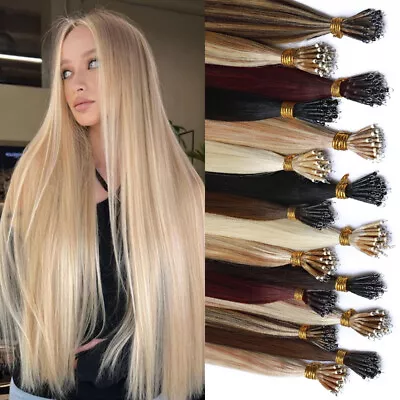 CLEARANCE Nano Ring Tip Remy Human Hair Extensions Double Drawn Micro Bead Loop • £19.94