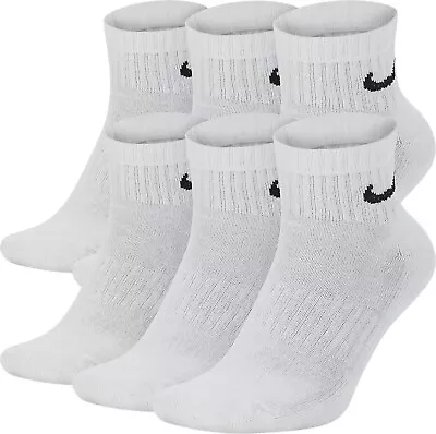 Nike Everyday Cushioned Training Ankle Socks 6 Pair Mens White Multi Size  • $52.24