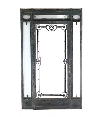 19th Century New York City Iron Entry Door With Transom & Side Lights • $5800