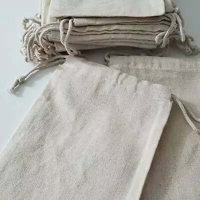 Biglotbags - 5 X 7 Inches Premium Canvas Cotton Double Drawstring Bags. Qty: 100 • $46.99