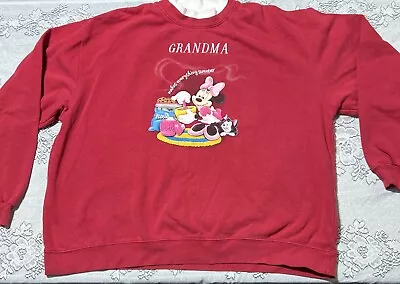 Vintage Disney Minnie “Grandma ” Embroidered Crew Neck Sweatshirt Size XX Large. • $18.50