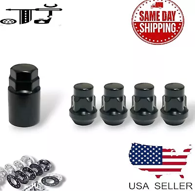 4Pc Black 1/2-20 Anti-Theft Wheel Lock Lug Nut Kit Fit Vintage Ford Mustang • $15.99